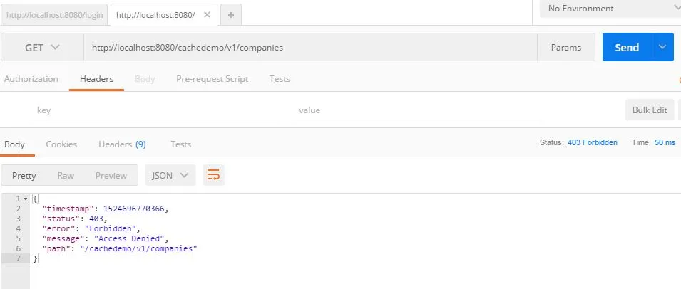 Secure REST API - Forbidden 