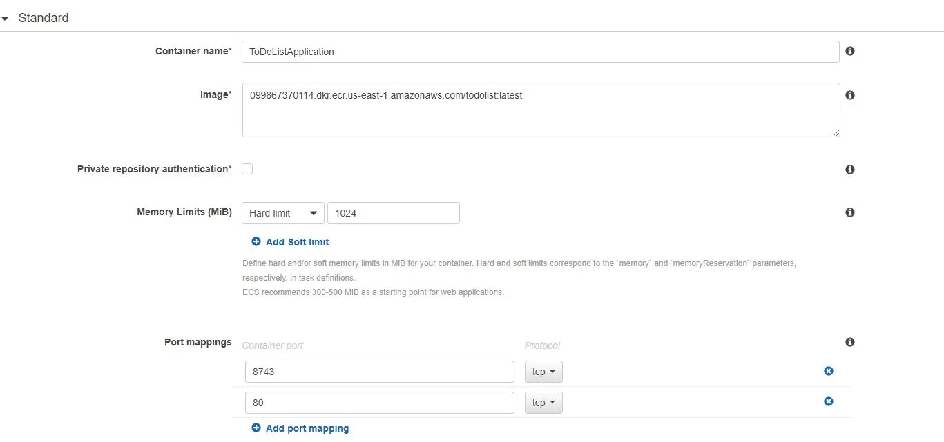 Deploying Spring Boot Application on AWS ECS - Container
