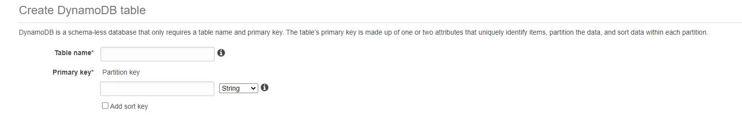 Spring Boot Connect AWS Dynamo DB - Table