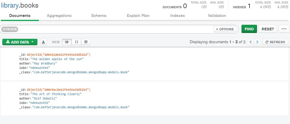 Spring Boot CRUD MongoDB - Database