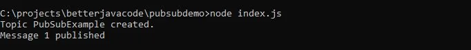 How to Publish a message to Pub Sub with NodeJS