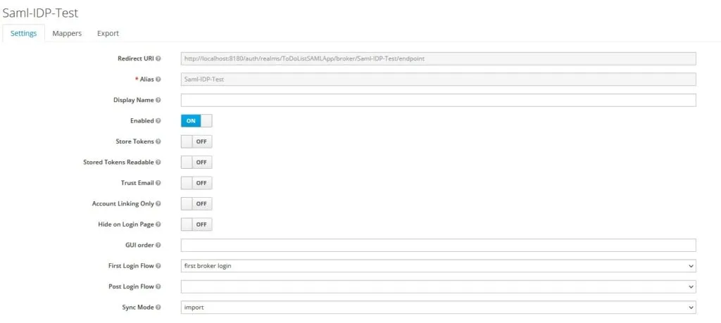 Keycloak Identity Broker - SAML Identity Provider