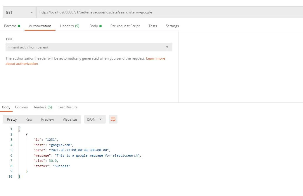 Elasticsearch and Spring Boot - Search