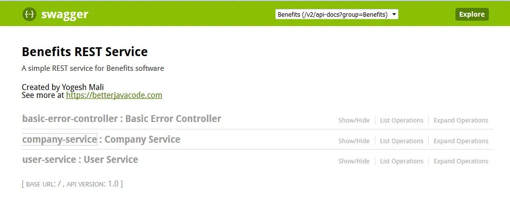 Swagger Spring Boot Microservice