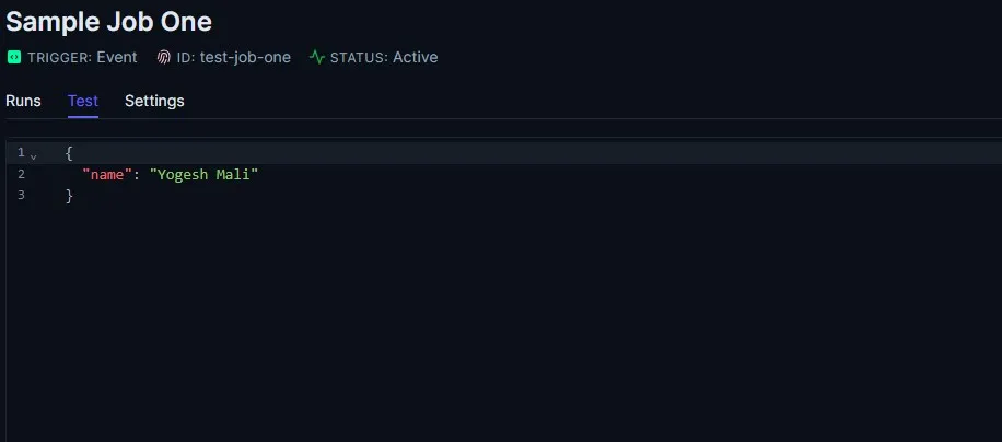 Test Run with Trigger.Dev